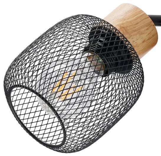 Brilagi - Lampada da terra BASKLITE 3xE27/15W/230V legno di hevea/nera