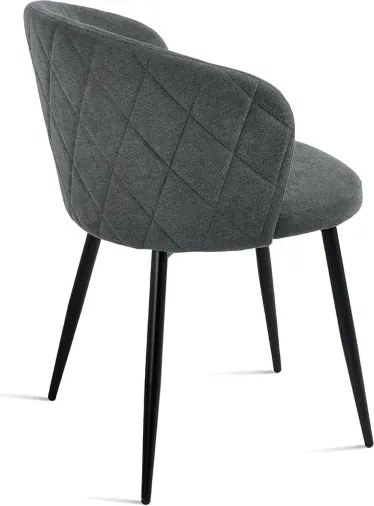 Sedia imbottita in tessuto Grigio Scuro e sruttura in metallo RUMBLE 2 sedie