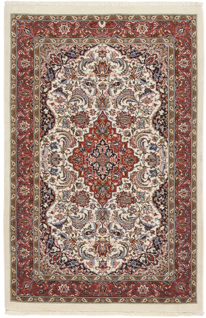 Isfahan Tappeto 80x130 (Iran) Annodato A Mano
