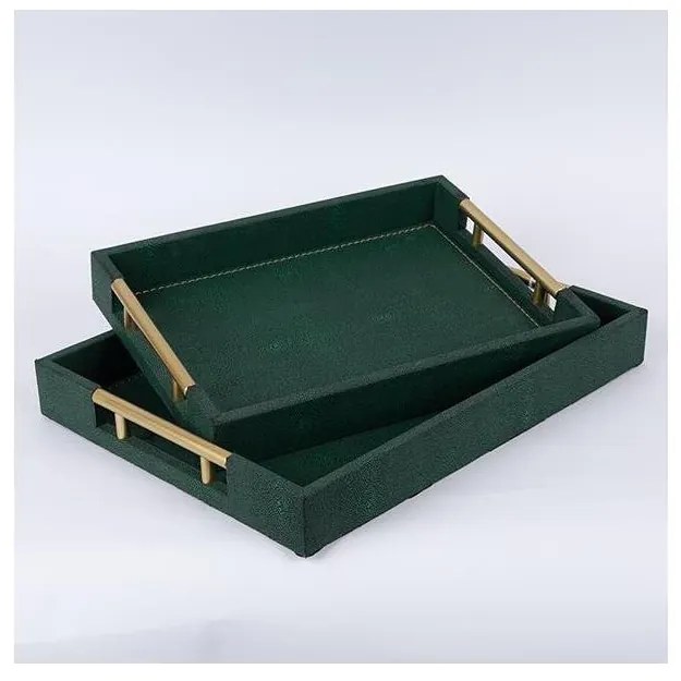 SET 2x Vassoio decorativo 40x30/34x24 cm verde