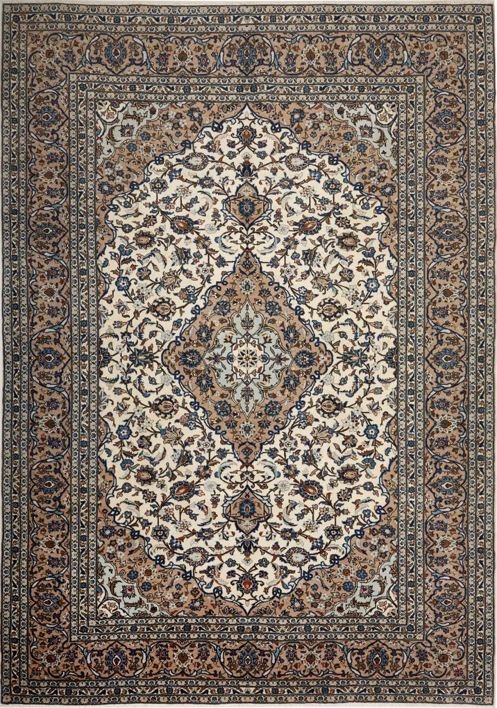 Kashan Tappeto persiano 350x250 Beige (Iran) Annodato A Mano