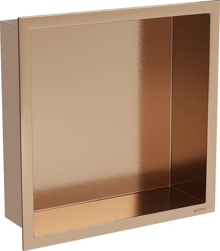 Mexen X-Wall-R mensola ad incasso con flangia 30 x 30 cm, rame spazzolato - 19C0303010