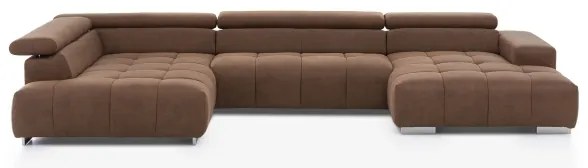Divano angolare a U TROPEA sinistro marrone