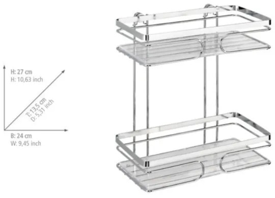 WENKO 20410100-Scaffale PREMIUM in acciaio inossidabile 24x27 cm inossidabile/argento