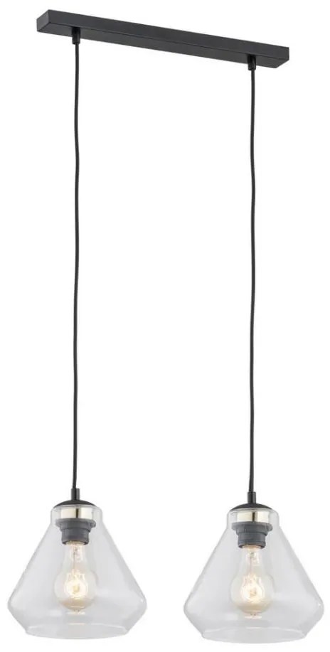 Argon 0854 - Lampadario su corda DECORATO 2xE27/15W/230V nero