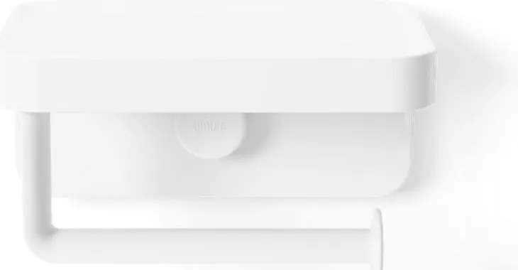 Porta carta igienica bianco autoportante in plastica riciclata Flex Adhesive - Umbra
