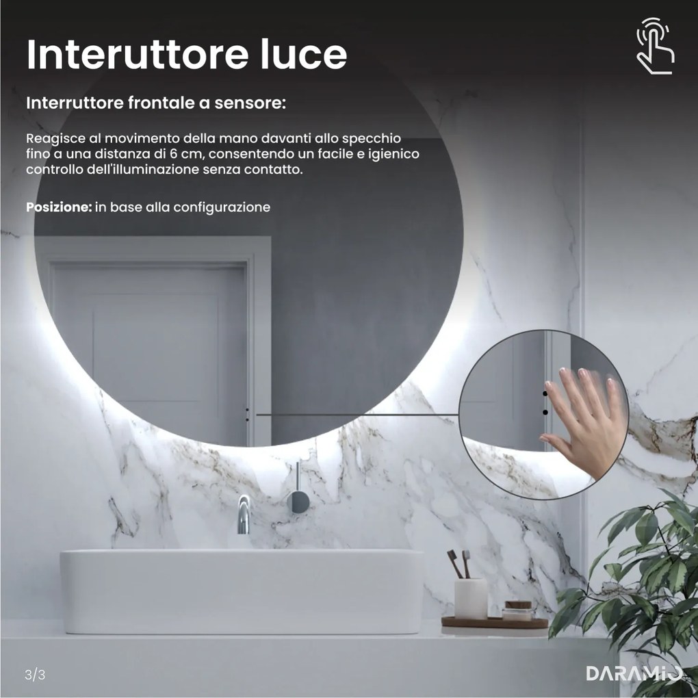 Specchio atipico con luce LED G9