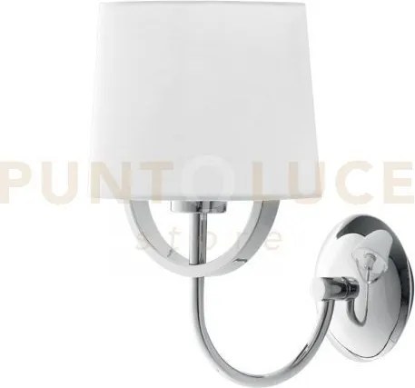 Applique a parete astoria cromo e bianco 1 luce attacco e27 18x27,5...