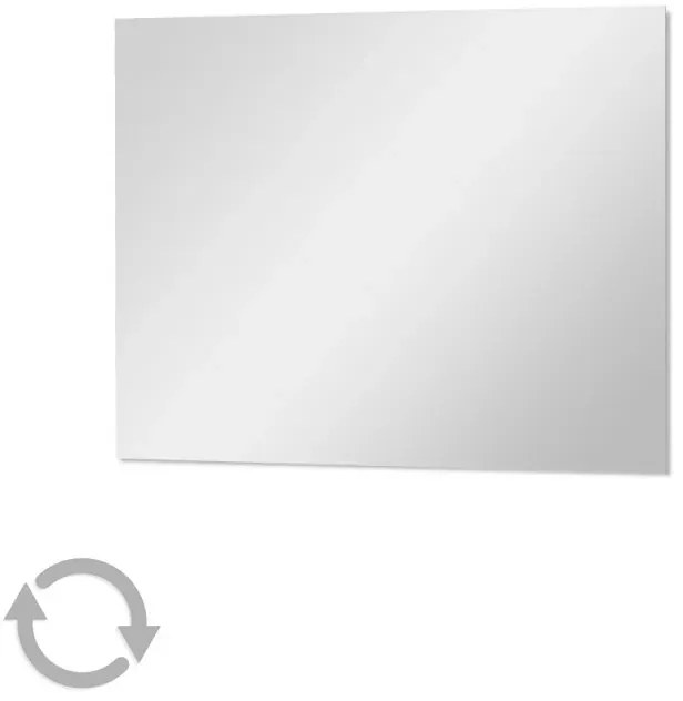 Specchio bagno 50x60 cm a filo lucido con installazione reversibile