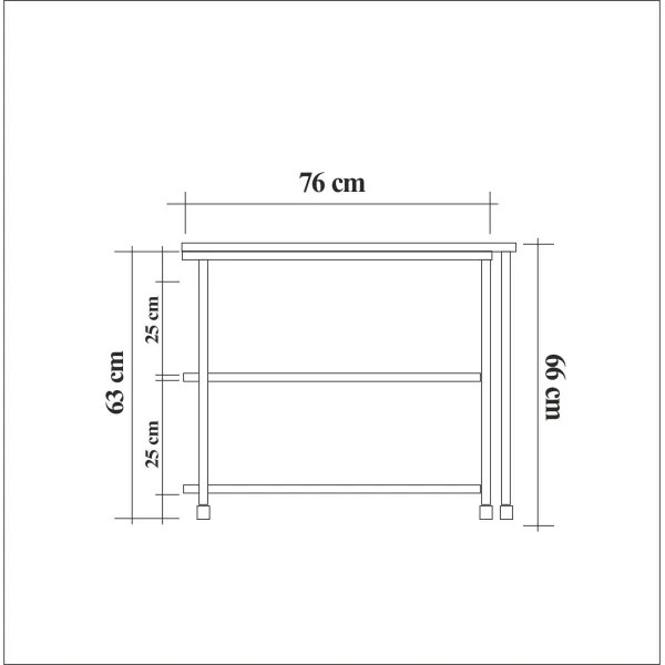 Tavolino MELIN 63x70 cm marrone/nero