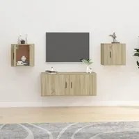 Mobili Porta TV a Parete 2 pz Rovere Sonoma 40x34,5x40 cm cod 11116