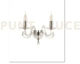 Applique cherubini 2 luci cristallo e cromo attacco e14 l.26cm