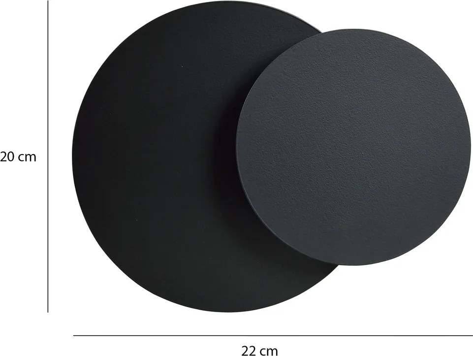 Applique da Parete Circle Nera Luce Indiretta Base G9