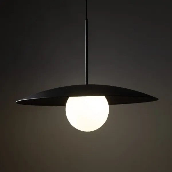 Lampadario a sospensione con filo SLATE 1xE27/15W/230V diametro 65 cm nero