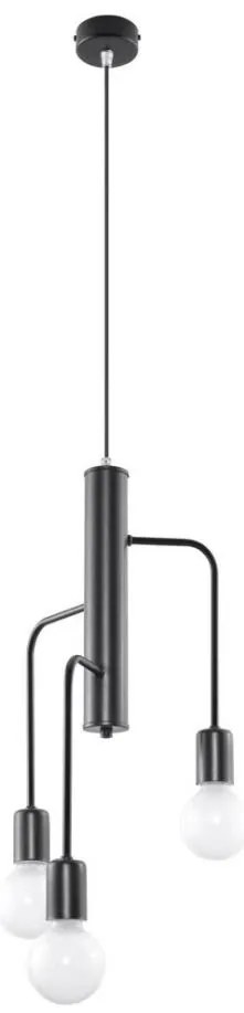 Lampadario a sospensione con filo DUOMO 3M 3xE27/60W/230V nero