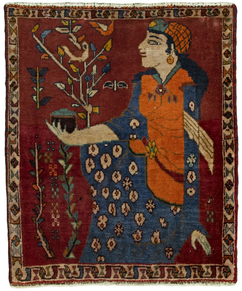 Gabbeh Tappeto persiano 60x70 Rosso (Iran) Annodato A Mano