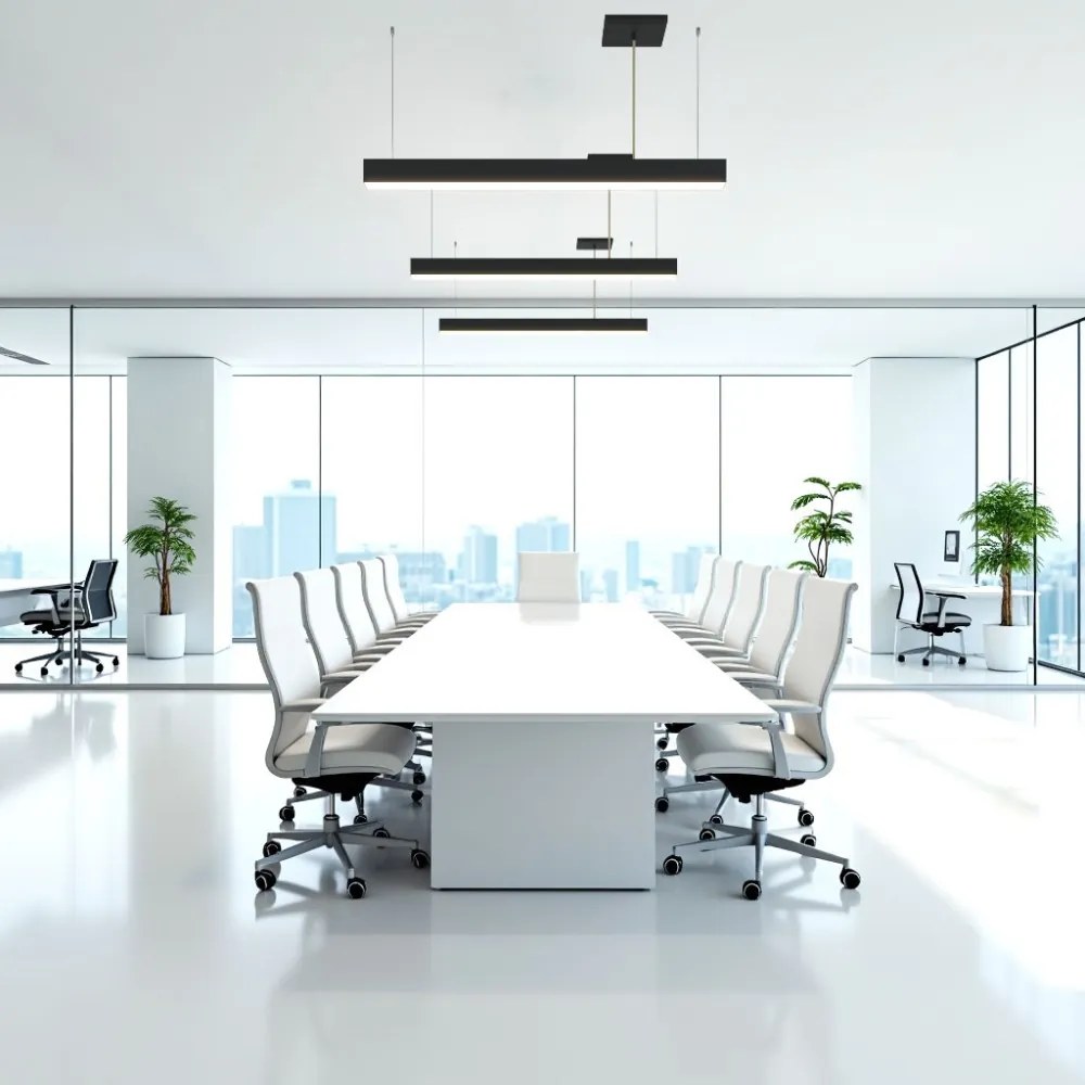 Lampada Lineare LED a Sospensione 42W 120cm Nera, con driver Philips Colore Bianco Variabile CCT
