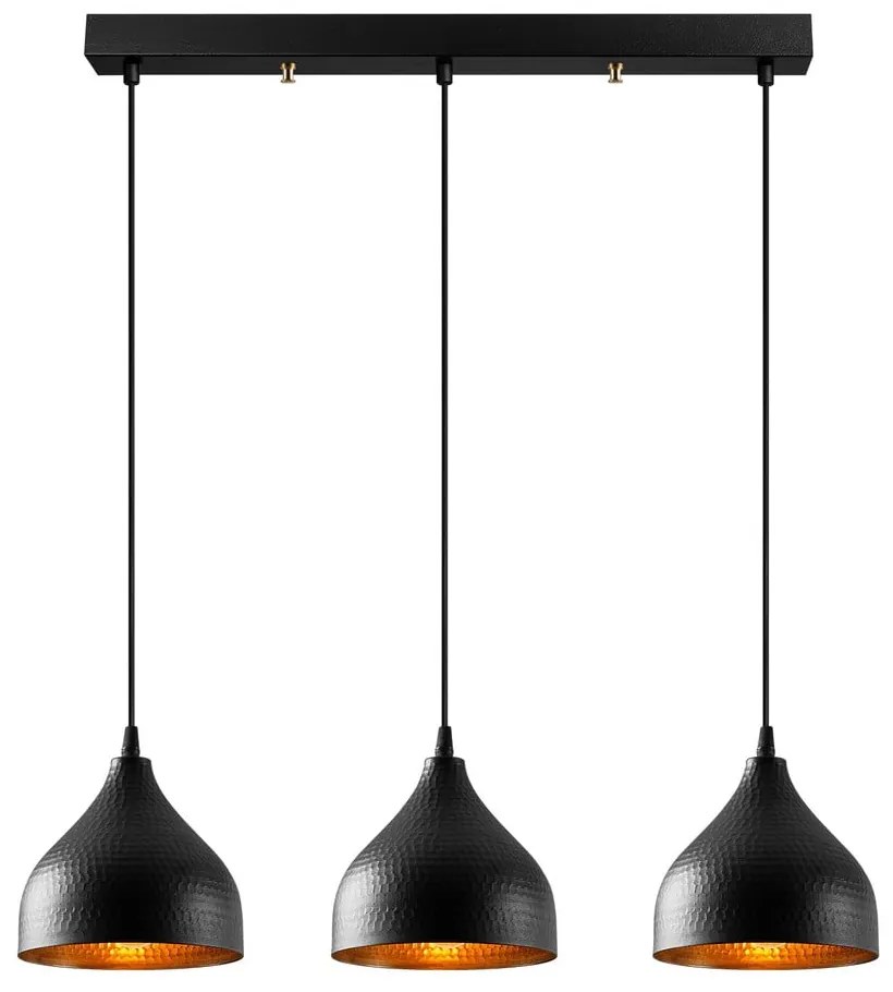 Lampadario nero con paralume in metallo Tattoo – Opviq lights
