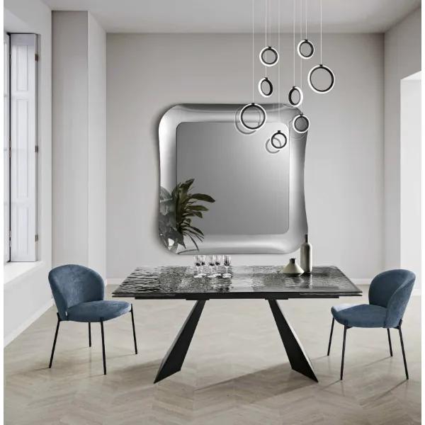 Specchio quadrato DUNE 175x175 cm con cornice in vetro Fumč