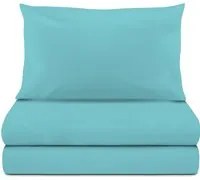 Completo letto singolo azzurro cotone Cabana