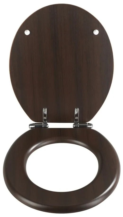 Sedile per WC scuro con chiusura facilitata Wengé, 43 x 37 cm - Wenko
