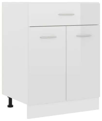 Armadio con Cassetto Bianco Lucido 60x46x81,5 cm in Truciolato