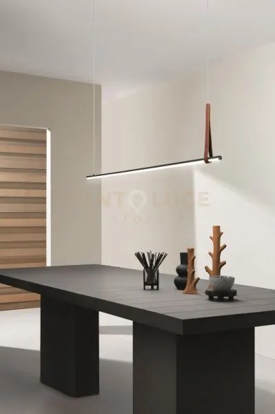 Sospensione regoli orizzontale nero l.150cm 3000k 1340lm 24w dimmer...