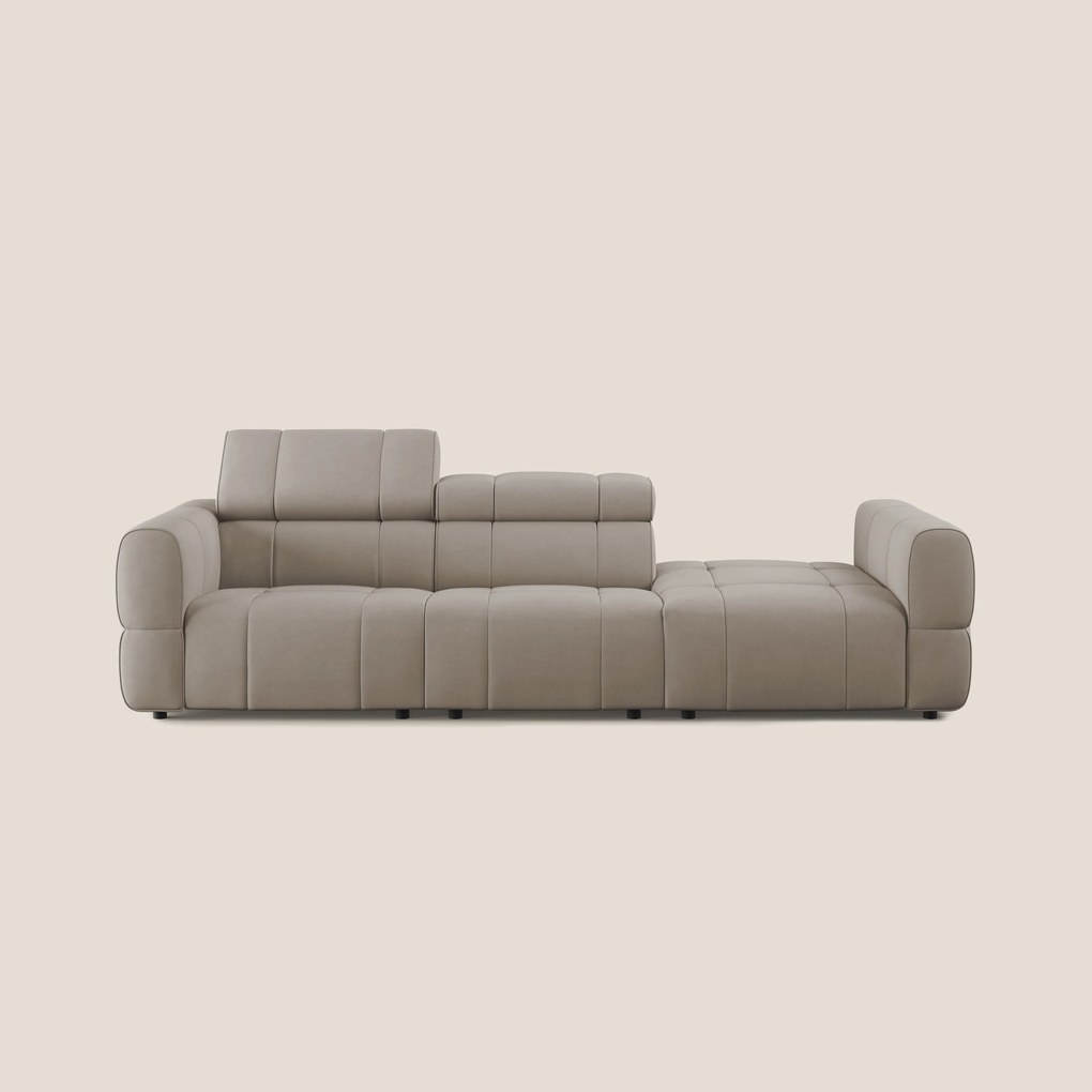 Giotto Divano con terminale e opzione relax elettrico in microfibra effetto velluto impermeabile T09