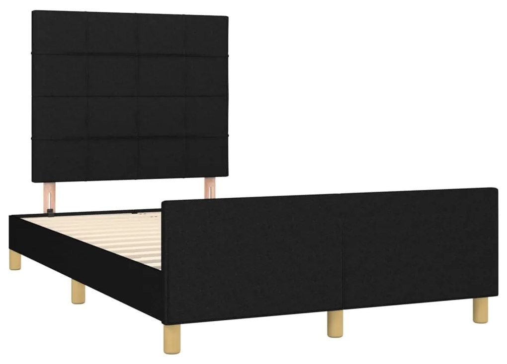 Giroletto con testiera nero 120x190 cm in tessuto