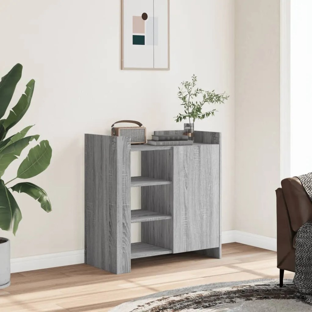 Credenza Grigio Sonoma 73,5x35x75 Cm İn Legno Multistrato /