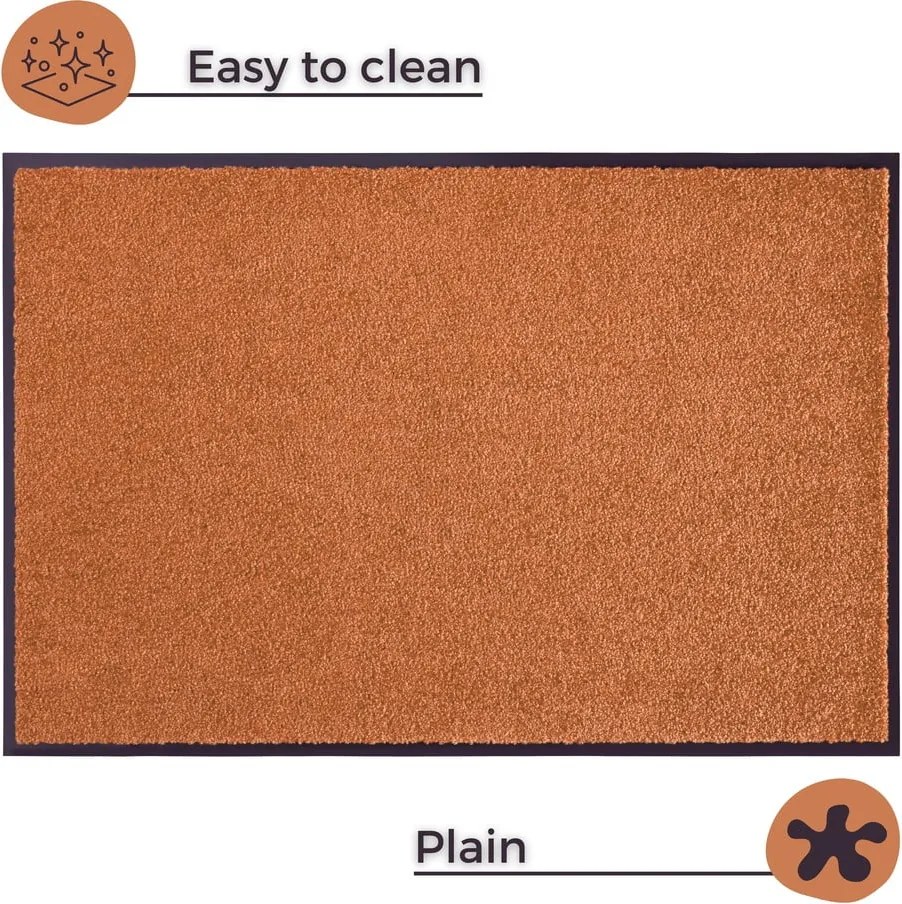 Oranžová rohožka Hanse Home Wash &amp; Clean, 39 x 58 cm