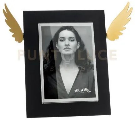 Portafoto di design icaro piccolo nero ,ocra in ferro e polimetilme...