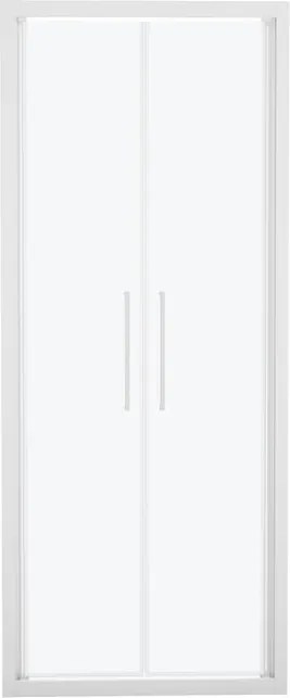 Porta doccia saloon L 97-101 cm x H 195 cm per nicchia in vetro smerigliato SP. 6 mm, profilo opaco bianco, serie Record
