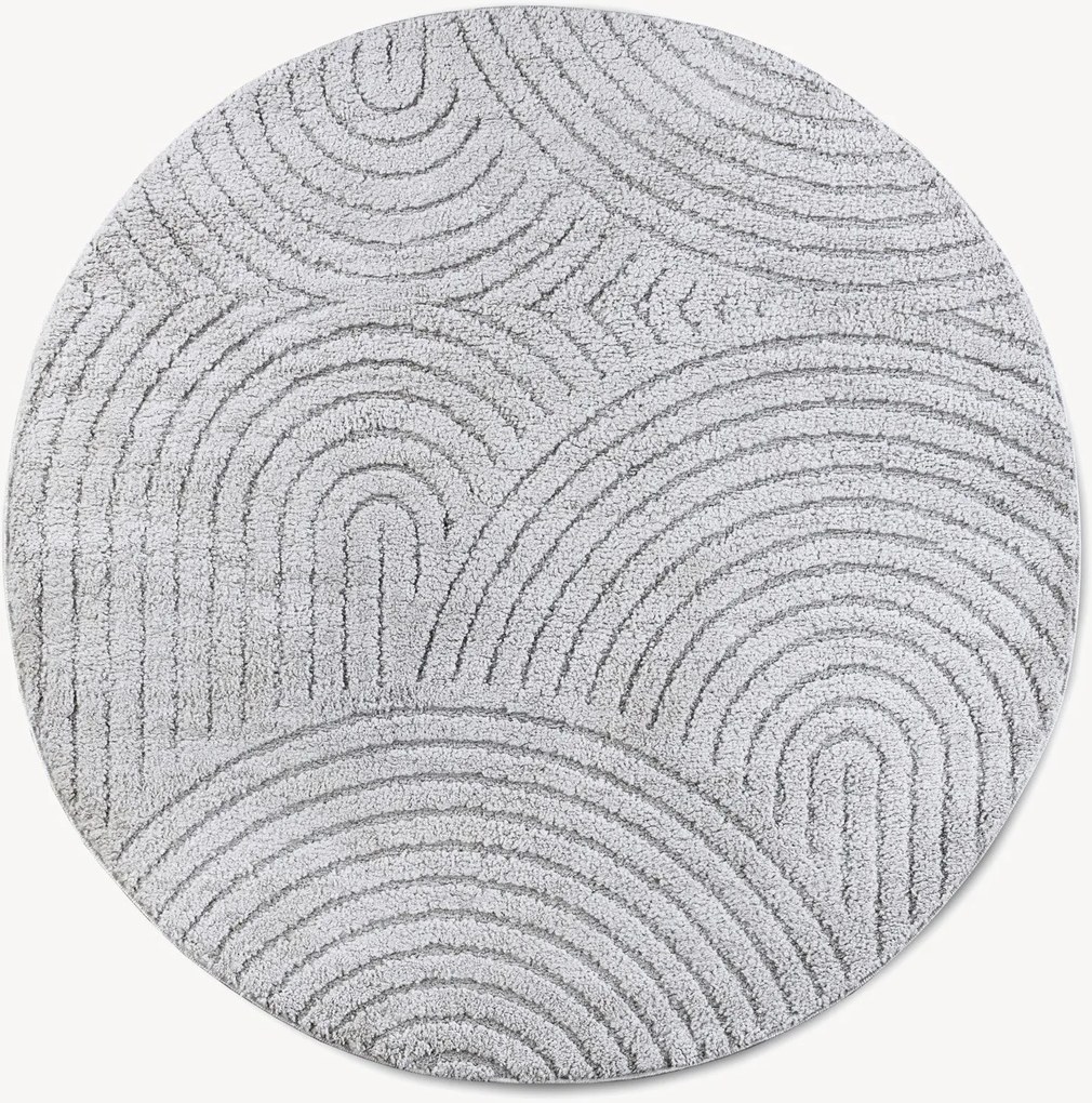 Tappeto rotondo con motivo in rilievo New York Panglao