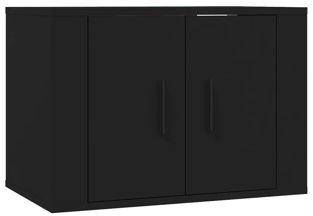 Set Mobili Porta TV 2 pz Nero in Legno Multistrato