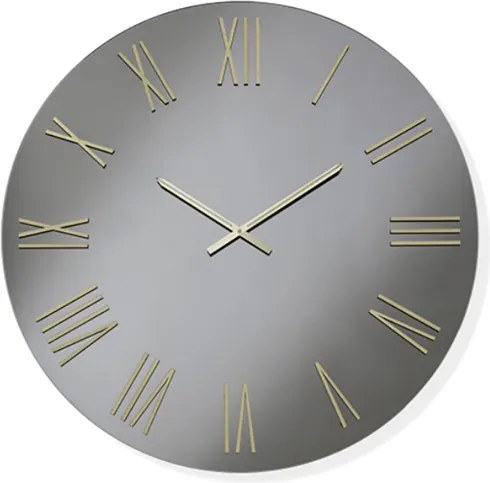 Orologio da parete rotondo D80 cm in cristallo Fumč e numeri Oro - SEAN