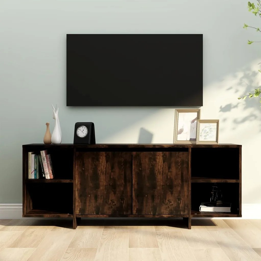 Mobile Porta Tv Rovere Fumo 130x35x50 Cm İn Truciolato /