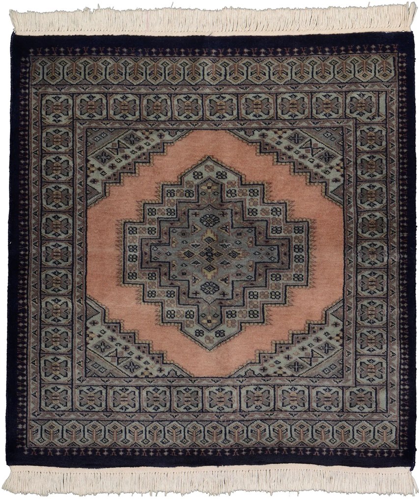 Bokhara Tappeto orientale 100 x 90 Viola (Pakistan) Annodato A Mano