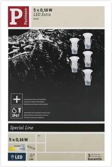 Paulmann 98892 - Estensione SET 5X LED/0,16W IP67 Luce da incasso MICRO 12V