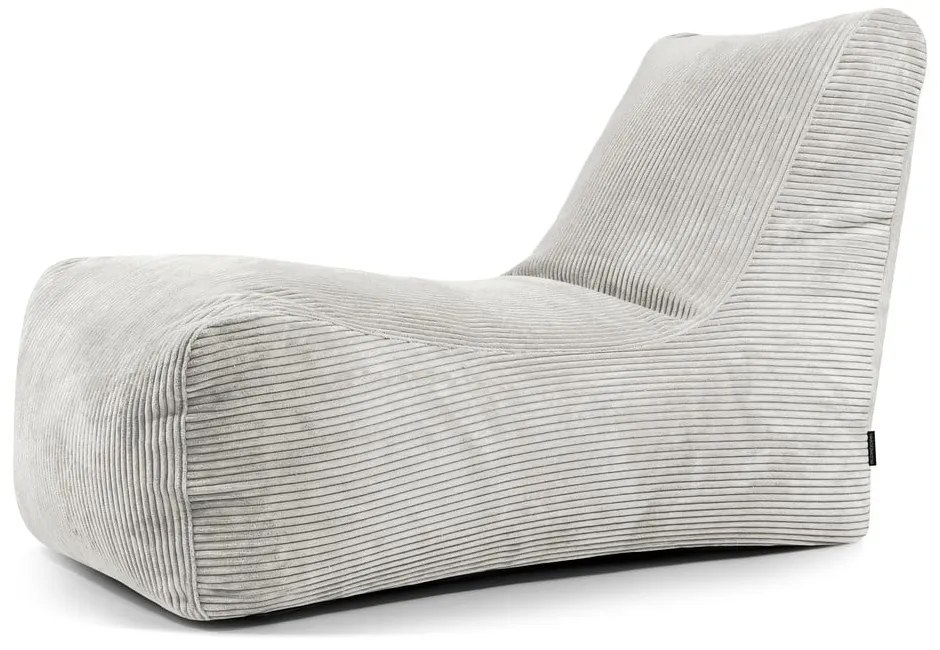 Puof a sacco color crema con rivestimento in velluto a coste Lounge – SLOWDOWN