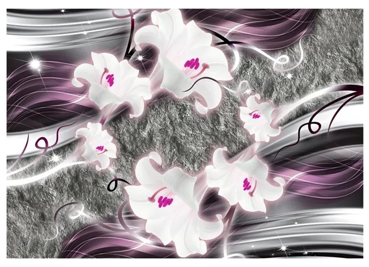 Fotomurale  Dance of charmed  lilies  Colore Viola, Dimensioni e Misure 150x105