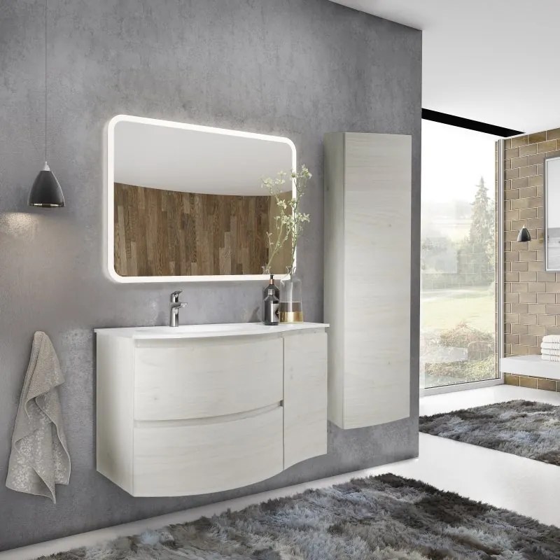 Base per mobile bagno Armonia 2 cassetti P 46 x L 70 x H 45 cm rovere nordico