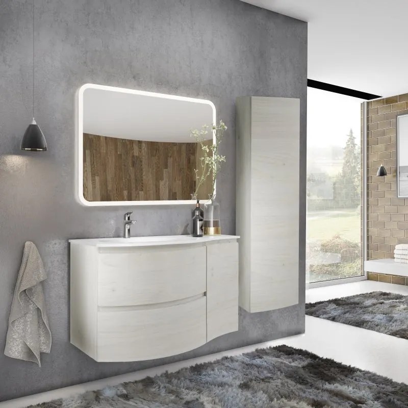 Mobile da bagno sotto lavabo Armonia grigio grafite L 70 x H 45 x P 46 cm 2 cassetti, lavabo non incluso
