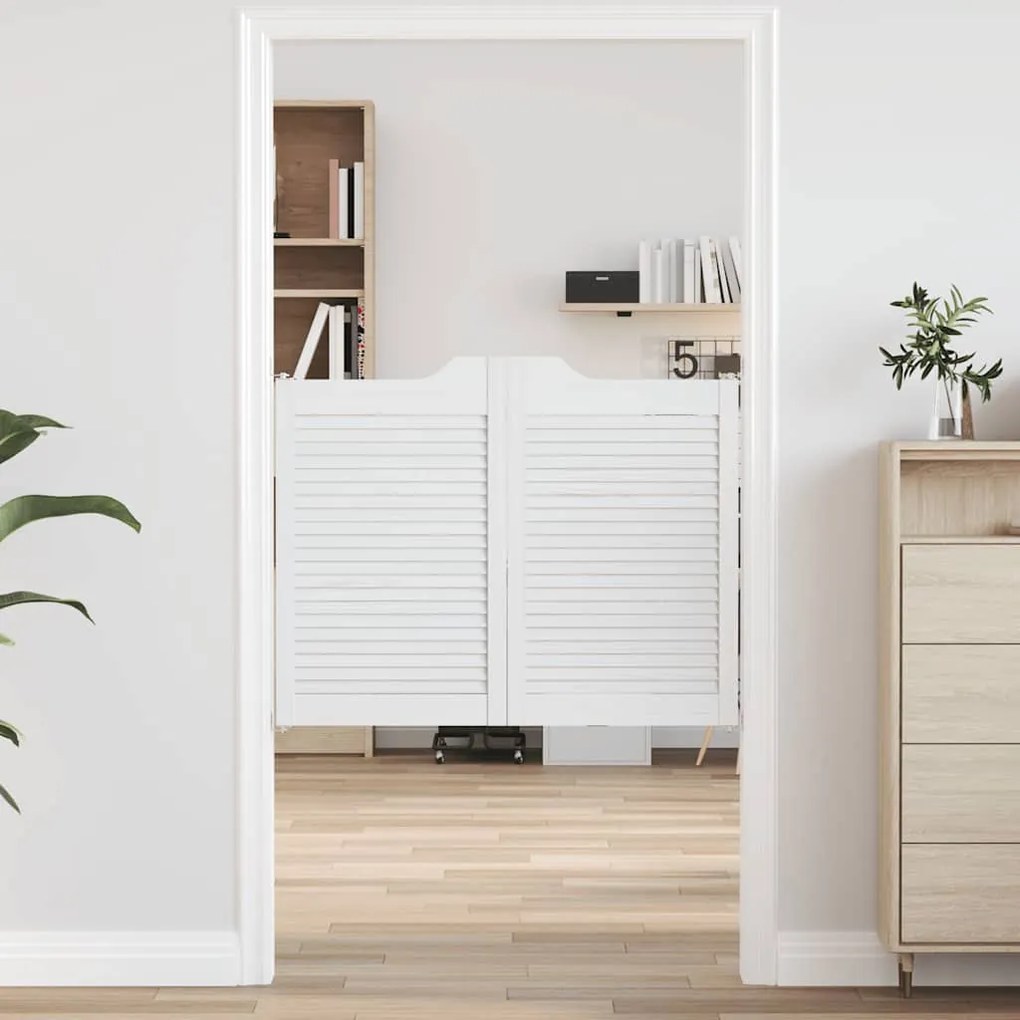 Porte A Battente 1-paio Design A Lamelle Bianco 80x100 Cm /