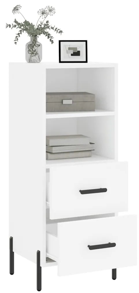Credenza bianca 34,5x34x90 cm in legno multistrato