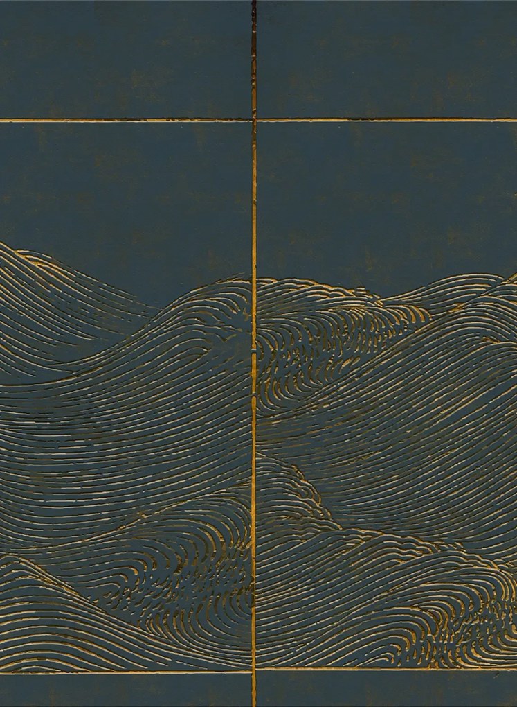 Coordonne Wandbild Waves - Dark Blue