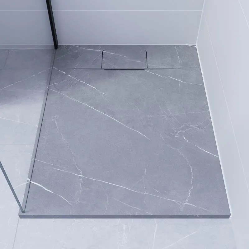 Piatto doccia SENSEA in composito minerale di resina gelificata Neo grigio L 70 x L 90 x H 2.7 cm