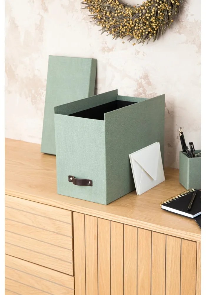 Organizer verde in cartone per documenti Johan Canvas Paper Laminate – Bigso