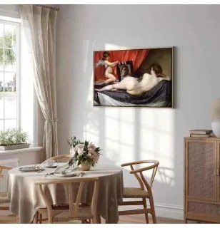 Quadro - The Rokeby Venus (Diego Velázquez) In cornice di legno naturale 120x80