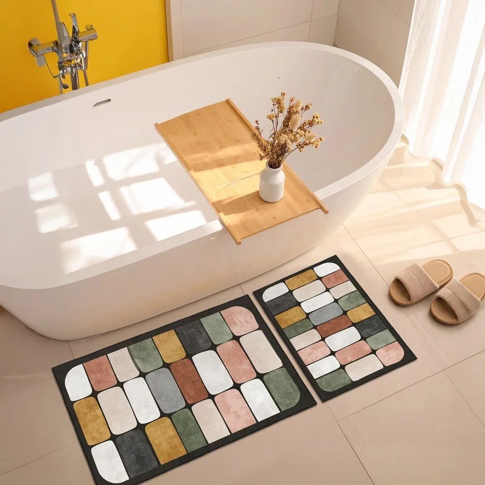 Set di tappetini per il bagno 2 pz 60x100 cm – Foutastic